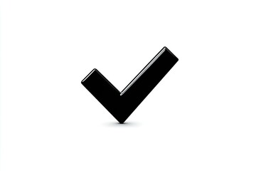 Black checkmark icon, 3D effect