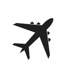 "Airplane Icon – Silhouette of Aircraft Symbolizing Travel, Aviation, Transportation, and Global Connectivity – Flat Vector for Travel Apps, Airline Branding, Logistics Platforms, and Tourism Content"