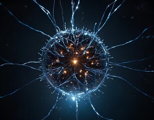 Fototapeta premium Conceptual Illustration of Artificial Intelligence and Data