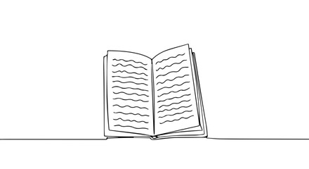 A hand-drawn sketch of an open book.