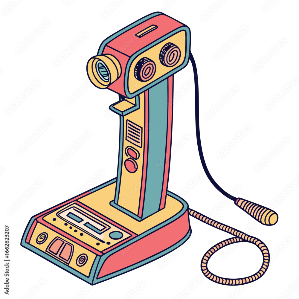 Aufkleber an isolated vector icon of a handheld scanner, representing a portable device and technology