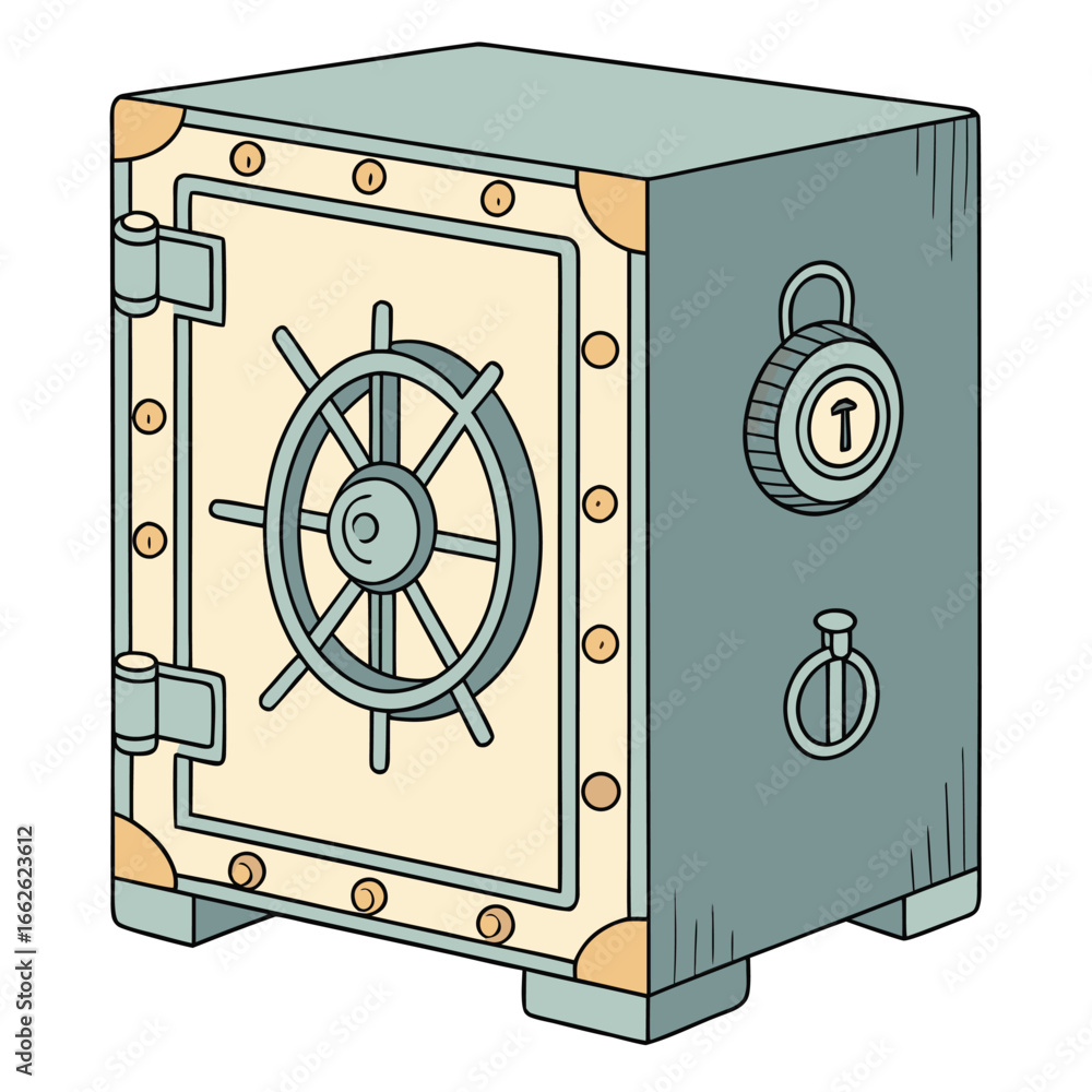 Aufkleber an isolated vector icon of a secure vault, symbolizing a password manager technology