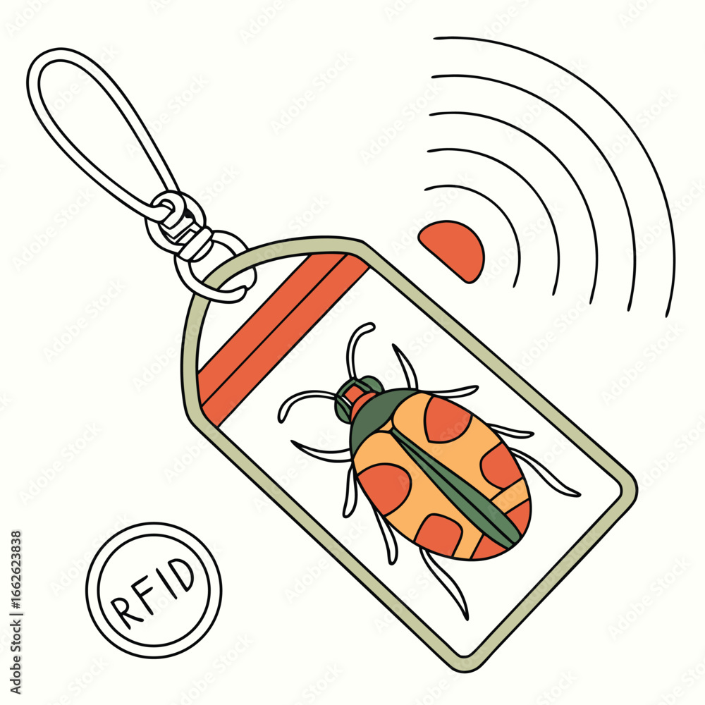 Poster an isolated vector icon of an rfid tag, symbolizing identification and tracking technology