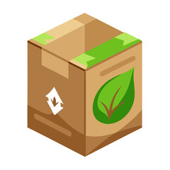 cardboard box with recycle symbol