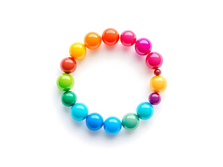 3D colorful round elements connected in a circle on a white background. Perfect for business infographics, data visualization, and creative diagram concepts