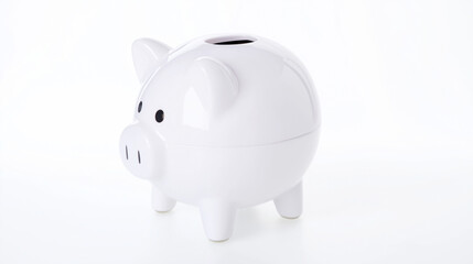 Obraz premium Piggy bank with coin slot, savings and charity concept, (clean modern detail, white isolated background