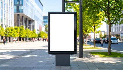 Blank billboard in a city street