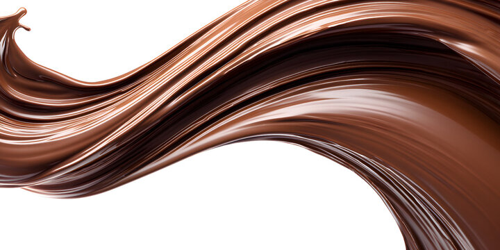 Abstract chocolate wave on transparent background showcasing delicious liquid dessert