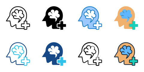 Neurology icon set multiple style collection 
