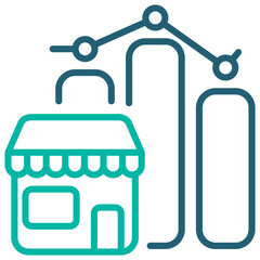 Market Outline Blue Icon