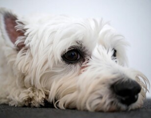 Close-up of a white dog