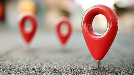 Vibrant red icon representing business growth map concept with visual elements illustrating pathways and opportunities