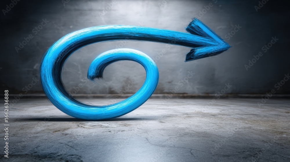 Aufkleber abstract business growth spiral icon concept design featuring a blue color scheme and dynamic spiral