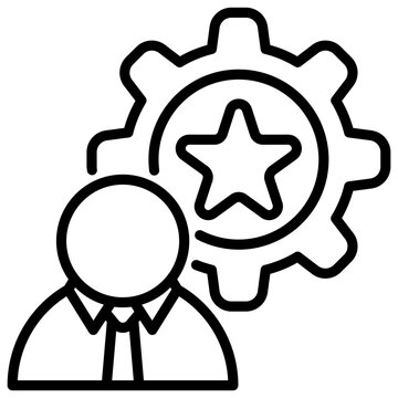 person with gear and star icon clip art preview