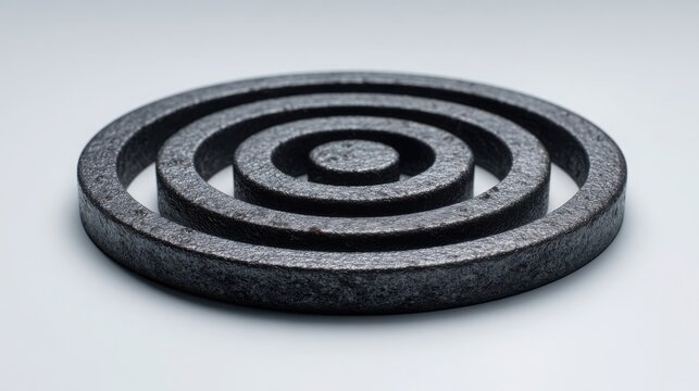 Elegant black spiral icon concept representing business growth with cyclic patterns and a focus on strategic development
