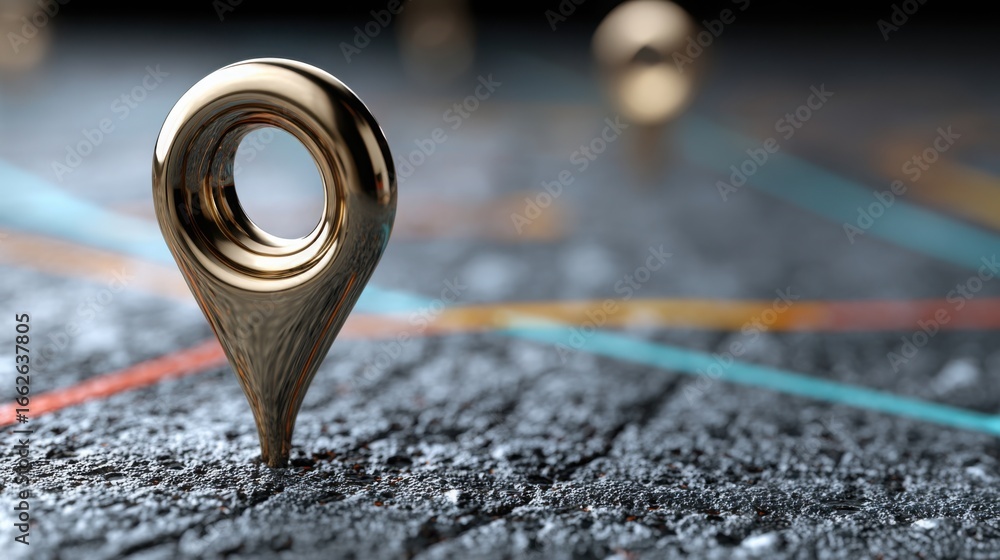 Aufkleber gold business performance map icon concept exhibiting a detailed view of key performance indicators 