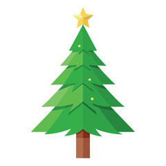 Fototapeta premium A lasting Christmas tree with enduring beauty, isolated on a clean background.
