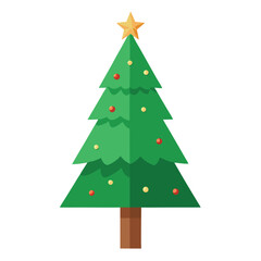 A lonely Christmas tree standing isolated, on a clean background.