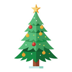Fototapeta premium A memorable Christmas tree with unforgettable beauty, isolated on a clean background.