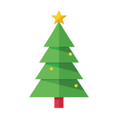 Fototapeta premium A modern Christmas tree with a minimalist style, isolated on a clean background.