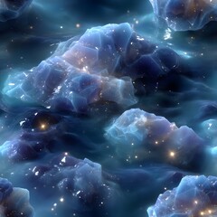Seamless Top View of Crystal Cave Floor Texture in 2D Design