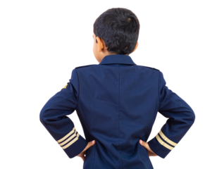  Firefly_A child with suit and tile isolated on transparent background