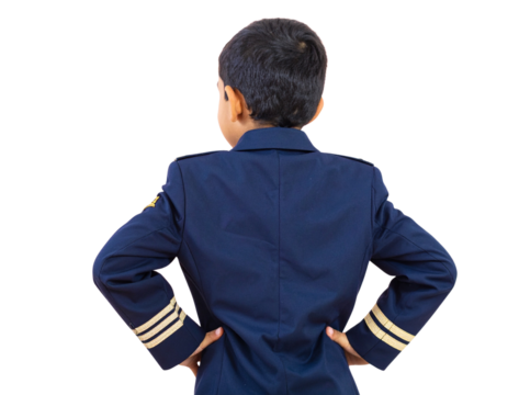  Firefly_A child with suit and tile isolated on transparent background