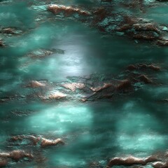 Weathered Copper Plate Texture with Seamless 2D Top View