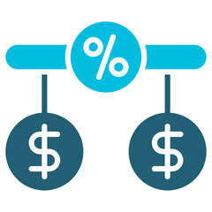 Equity Glyph Blue Icon