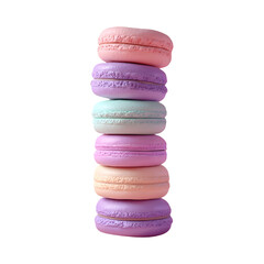 Colorful Macarons Tower on transparent background: Sweet and Delicate French Confectionery Delight