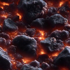 Volcanic Rock Texture Seamless Top View with Porous Surface Details