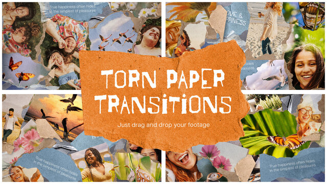 Torn Paper Scrapbook Transitions