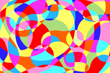 曲線のモザイク風色面構成 1-10 © Nm