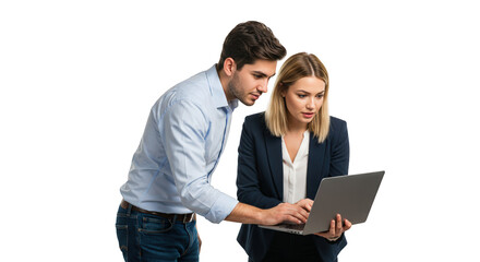  woman  computer  business on colleagues  laptop collaborating business man laptop man  computer