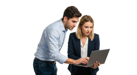  woman  computer  business on colleagues  laptop collaborating business man laptop man  computer