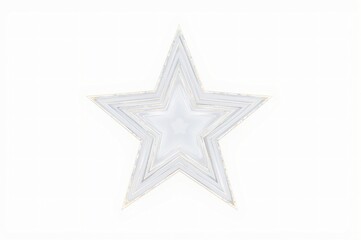 Obraz premium White layered star, isolated, design element, white background, holiday graphic