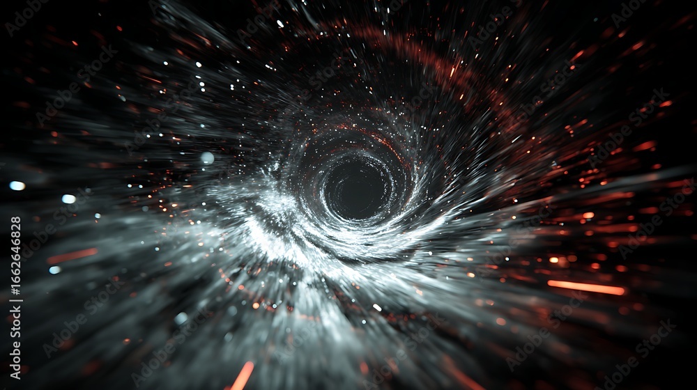 Poster abstract cosmic vortex with swirling patterns, a mesmerizing journey through a dark and dynamic spac