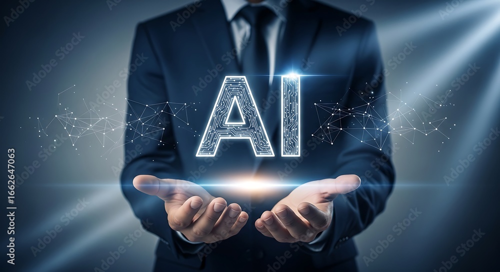 Poster unleashing the potential of artificial intelligence in modern business for future growth and digital