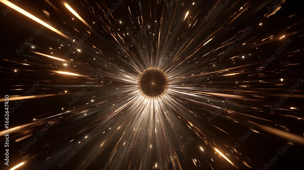Poster abstract futuristic tunnel background with light streaks and motion blur, creating a dynamic and imm