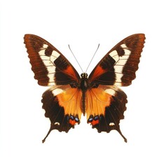 Fototapeta premium Close-up of a butterfly with orange, brown, and white wings