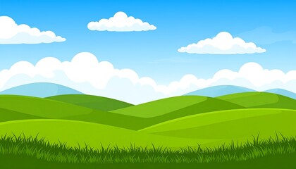 Obraz premium Peaceful, rolling hills under a vibrant sky