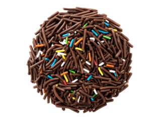 Chocolate covered sprinkles sweet treat confectionery dessert, Isolated On White Background, Png Transparent
