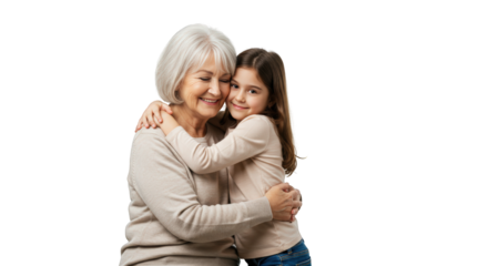 Portrait  embrace happy granddaughter and hugging family  granddaughter  hug  family grandmother grandmother