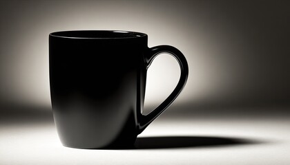 Black mug, simple, studio shot