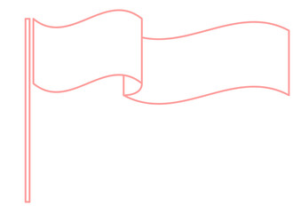 ピンク色の揺れるシンプルな旗