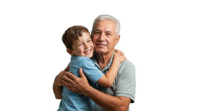 Family hug  embrace  love grandfather sharing a grandson  hug  grandparent and  embrace