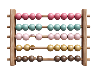 Top view 3D abacus icon isolated on transparent background PNG