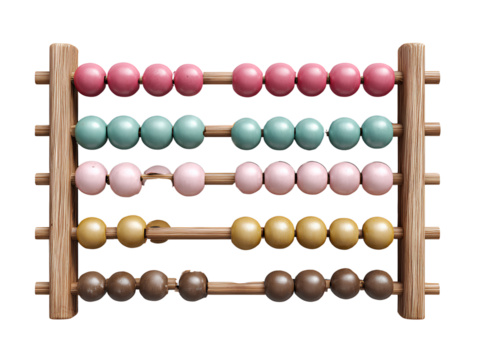 Top view 3D abacus icon isolated on transparent background PNG