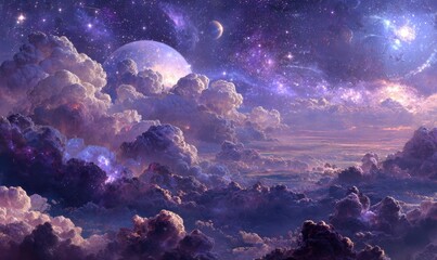 Celestial Dreamscape Above the Clouds