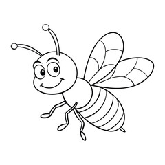A cheerful honey bee buzzes joyfully above flowers, spreading sweetness and fun in this delightful coloring page—perfect for kids to bring it to life with colors!
